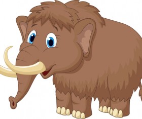 Cartoon cute mammoth vector