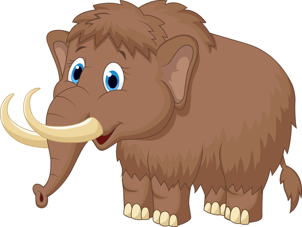 Cartoon cute mammoth vector