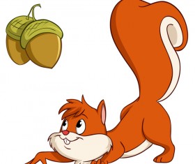 Cartoon cute squirrel vector