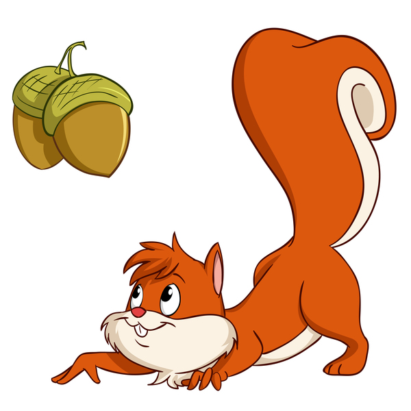 Cartoon cute squirrel vector