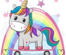 Cartoon cute unicorns vectors design 02