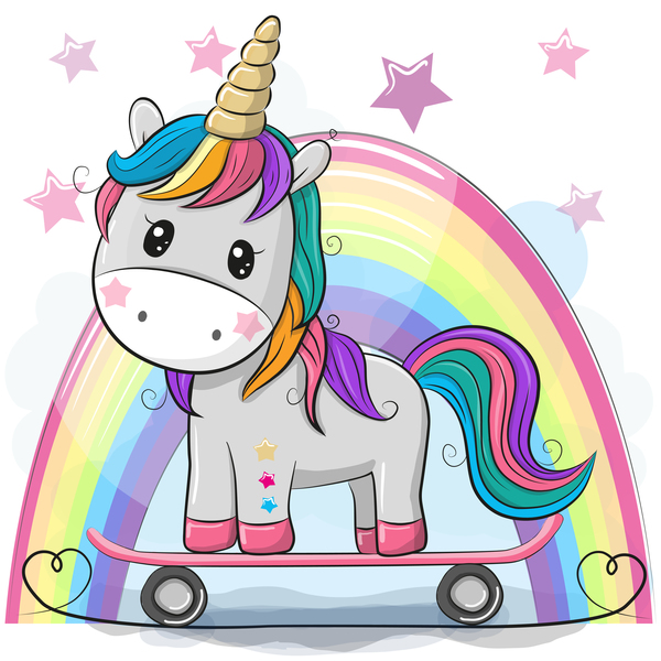 Cartoon cute unicorns vectors design 02