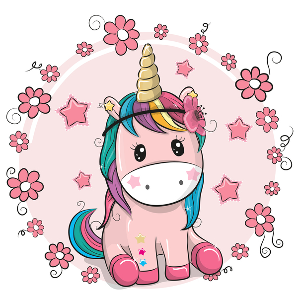 Cartoon cute unicorns vectors design 04