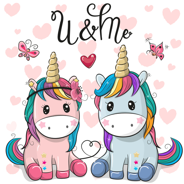 Cartoon cute unicorns vectors design 05