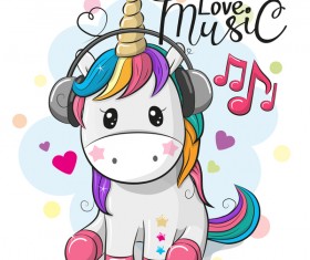 Cartoon cute unicorns vectors design 06
