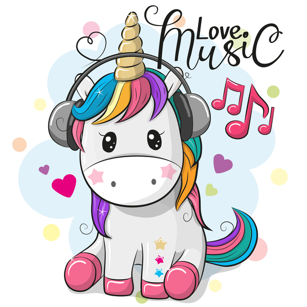 Cartoon cute unicorns vectors design 06