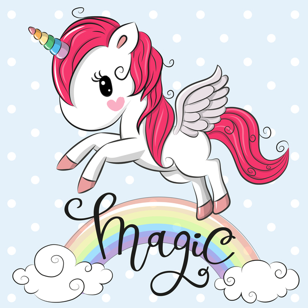 Cartoon cute unicorns vectors design 09 free download