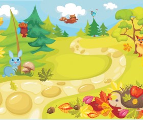 Cartoon natural landscape vector