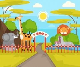 Cartoon zoo design vectors 02