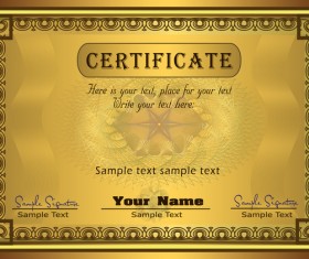 Certificate golden template vectors