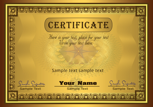 Certificate Golden Template Vectors Free Download