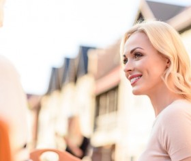 Chatting woman Stock Photo 03