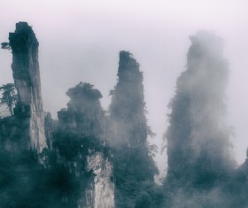 China Zhangjiajie Fantasy Scenery Stock Photo