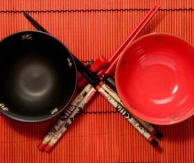 Chinese style tableware Stock Photo