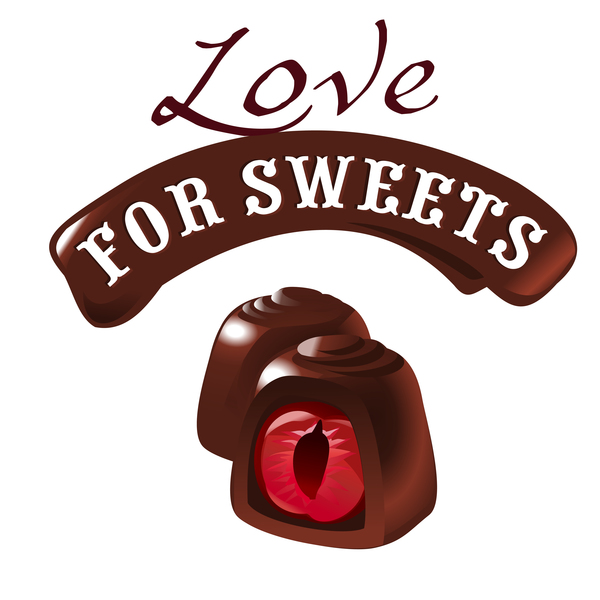 Chocolate sweet dessert vector illustration 01