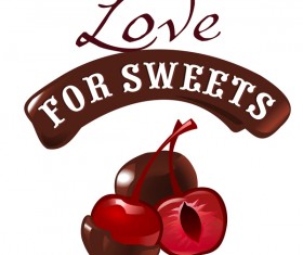 Chocolate sweet dessert vector illustration 02