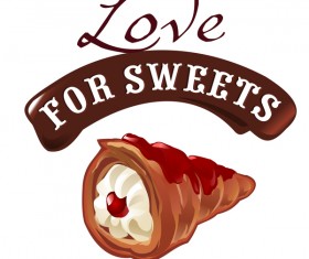 Chocolate sweet dessert vector illustration 05