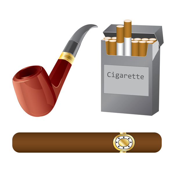 Cigar with cigaret vector