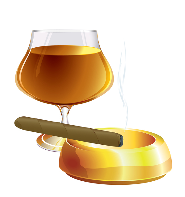 Cigar with wine vector 01
