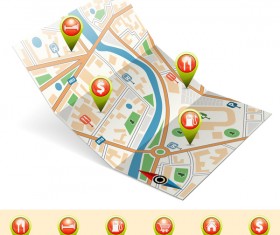 City map with navigation vectors 02