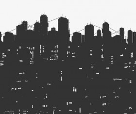 City night silhuette vector