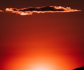 Cloudscape and red sunset scene Stock Photo