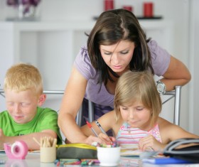 Coaching children to learn Stock Photo 03