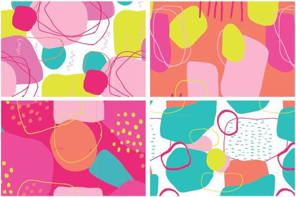 Color crush pattern vector material 03