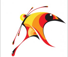 Colored abstract butterfly vector
