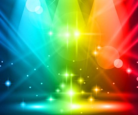Colored magic spotlights effect vector 01