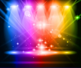 Colored magic spotlights effect vector 02