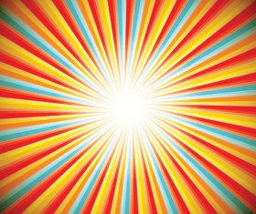 Colored stripe rays background vector