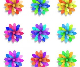 Colorful flower vector set