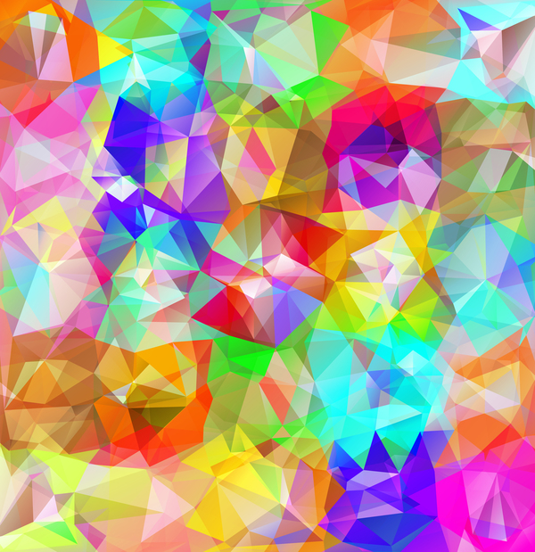 Colorful geometric polygonal background vector 05