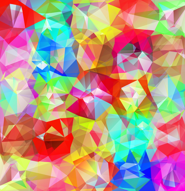 Colorful geometric polygonal background vector 06