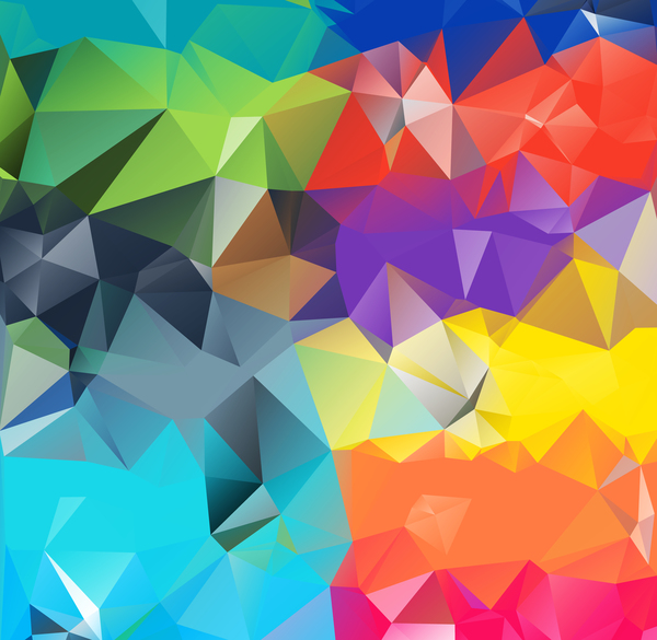 Colorful geometric polygonal background vector 08