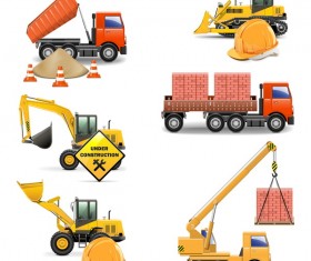 Construction machines vectors illustration 01