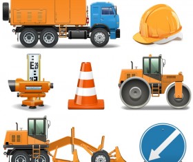 Construction machines vectors illustration 02