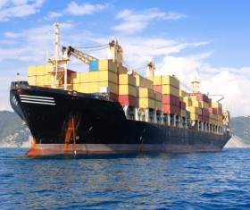 Container freight ship Stock Photo 03