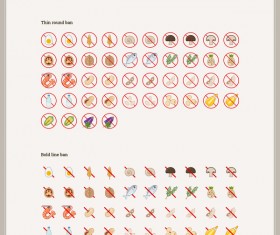 Cooking ingredients icons