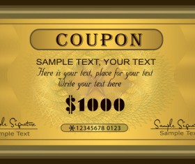 Coupon golden template vectors 01