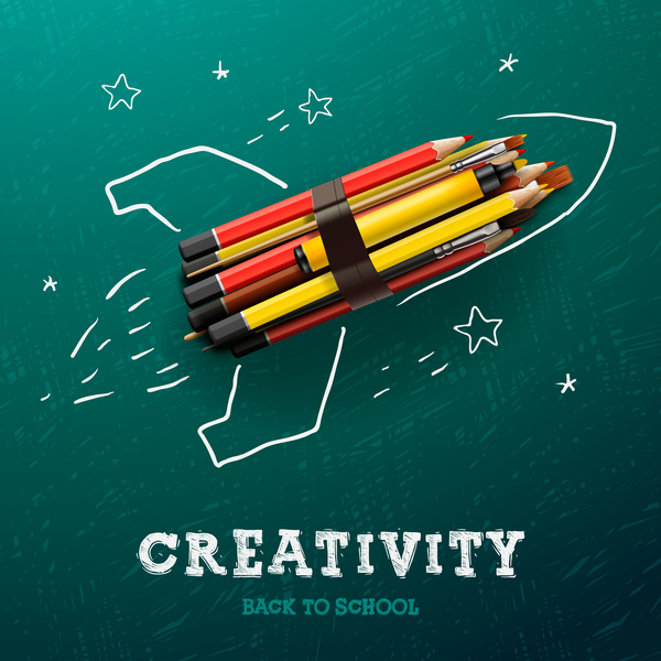 Creative back to school background vector 02