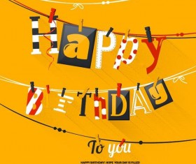 Creative birthday background yellow vector