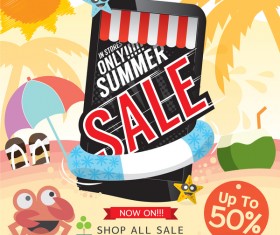 Creative summer sale background vectors