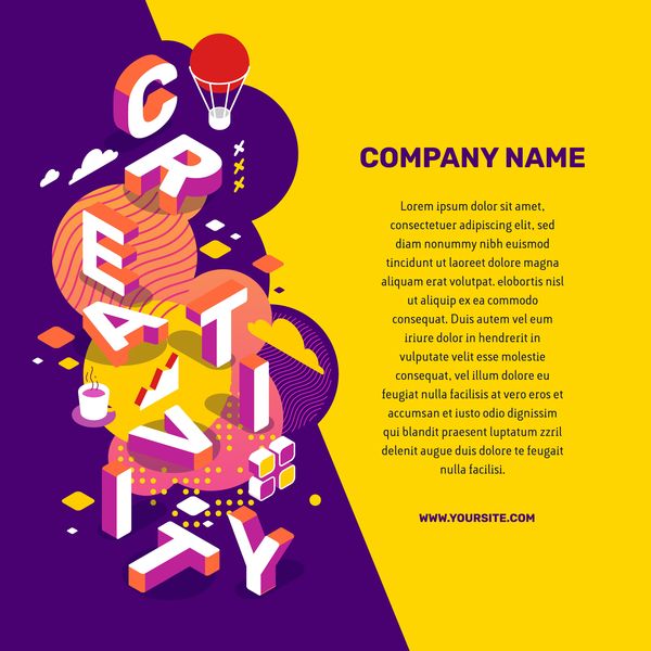 Creativity business words illustration vector