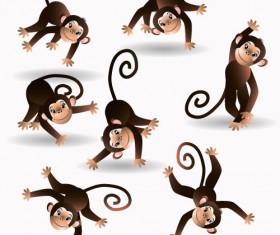 Cute cartoon monkey vector illustration