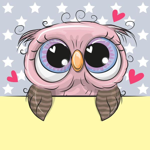 Cute cartoon owl vectors design 04