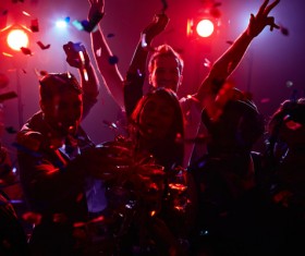 Dancing Friends on Lights Stock Photo 02