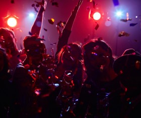 Dancing Friends on Lights Stock Photo 06