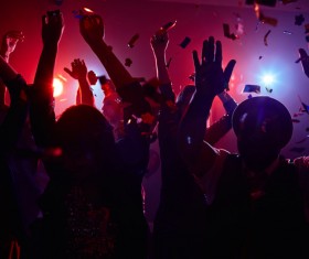 Dancing Friends on Lights Stock Photo 08